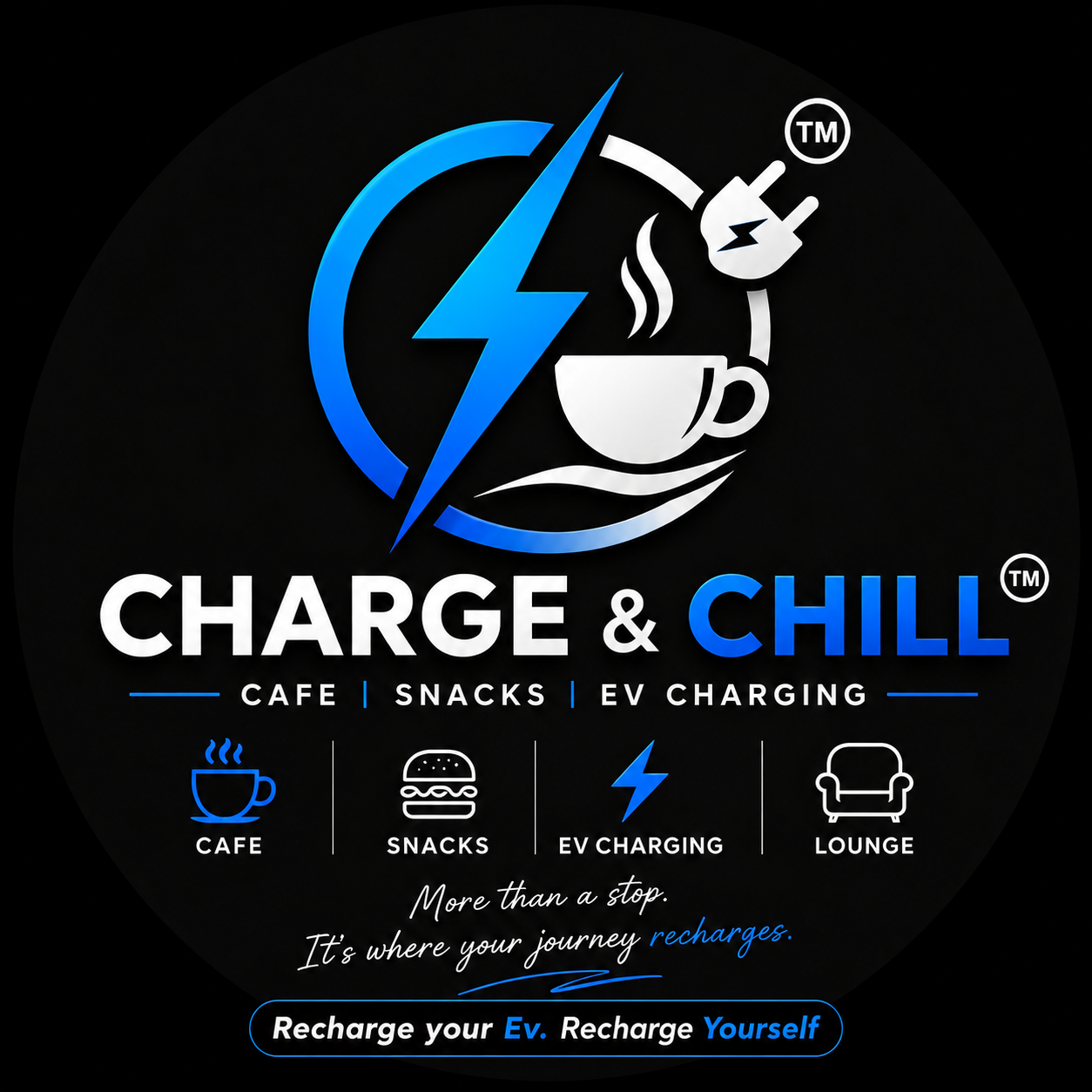 Charge & Chill EV Cafe logo